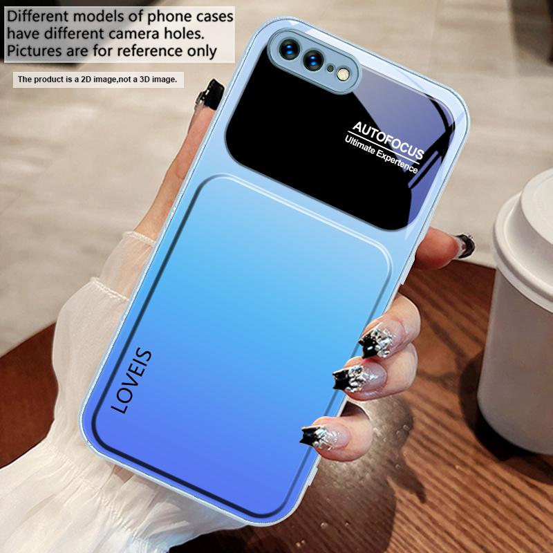 Purple Blue Combination For iPhone 17 Air 16 E 15 14 13 Plus 12 Mini 11 17 Pro Max XR Xs Max 16E 7 8 Tempered Glass Phone Case