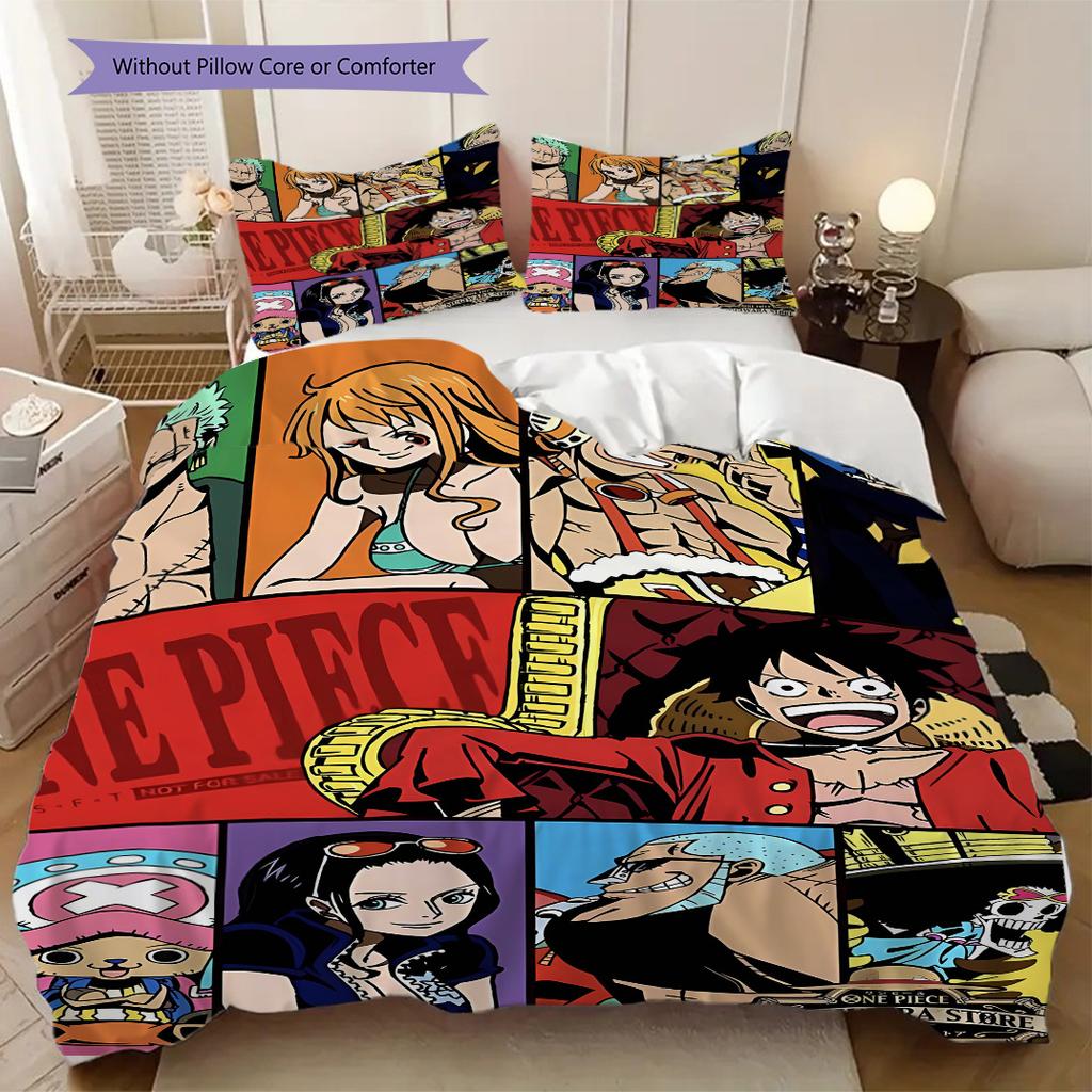 Anime One Piece Soft and Comfortable Duvet Cover, Children's Bedding Set Gift, Extra Large Size, Various Sizes Available LXR134