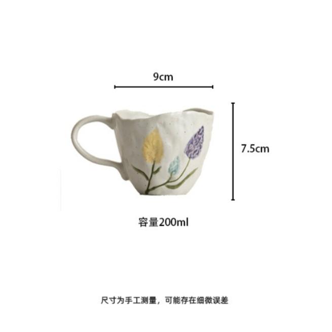 

Hand Painted Tulip Mug High Aesthetic Coffee Cup Korean Style Drinking Cup for Women 200ML