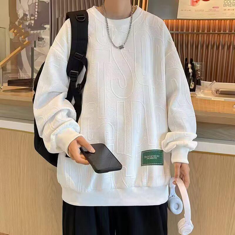 "2022 Mládežnická móda Volný svetr – Trendy pulovr s kulatým výstřihem ve stylu Hongkongu pro muže, Ideální na podzim a zimu"