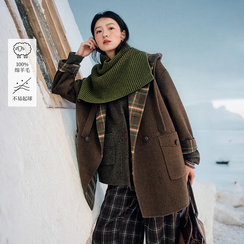 Женское двустороннее пальто из смесовой шерсти с капюшоном в стиле Academy от INMAN L