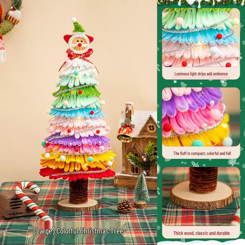 

Handmade DIY Extra Large Lighted Pipe Cleaner Christmas Tree Ornament Pack