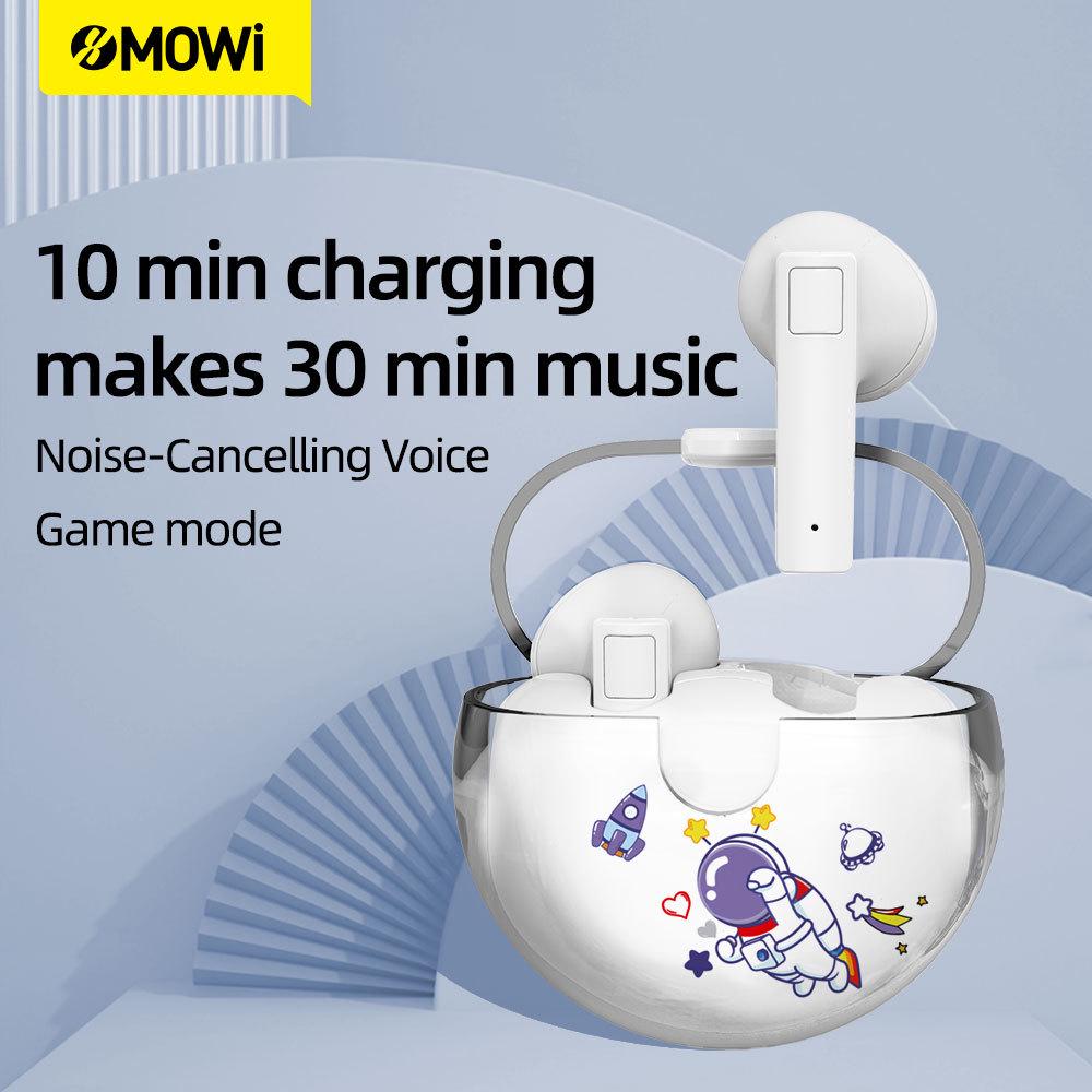 

xMowi TWS Bluetooth Wireless Earbuds: Mini Dual Ear Sports Earphones with Noise Cancelling and Gaming Mode. зелений