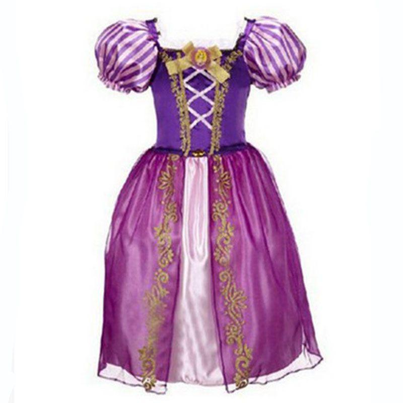 Elegant Kids Girls Princess Fancy Dress For Rapunzel Belle Cosplay