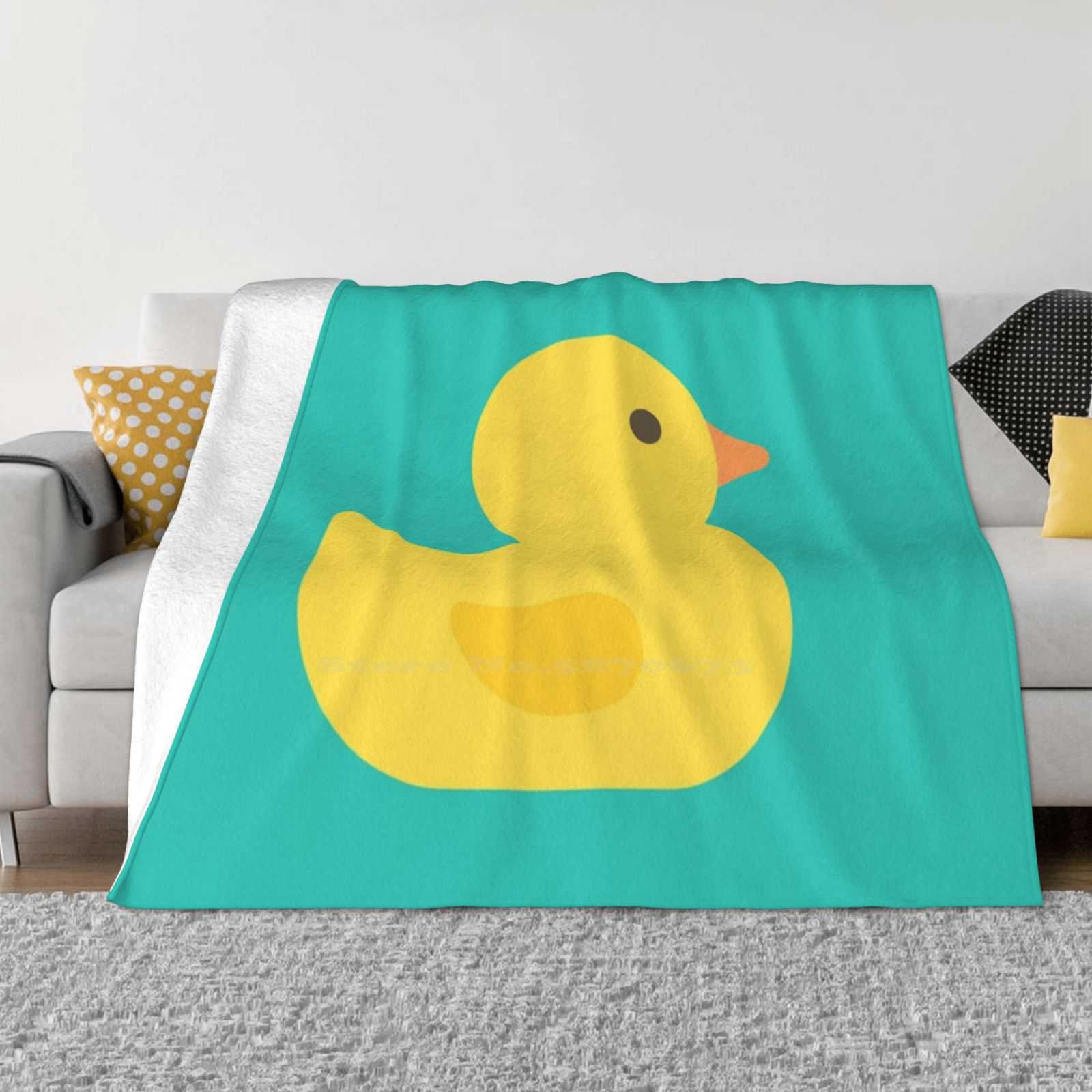 Cute Kawaii Rubber Duck Best Selling Room Household Flannel Blanket Cute Kawaii Happy Smile Positive Good Kids Children Rubber 30x40in