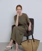 Non And Non [Cool Touch.Ver] Drape Waist Long Dress_Nhon6538 (Khaki)