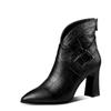 Maogu Modeschuhe für Damen 2024 Neu Herbst Winter Hohe Absätze Stiefelette Schwarz Damen Sexy Damen Kurze Lederstiefel