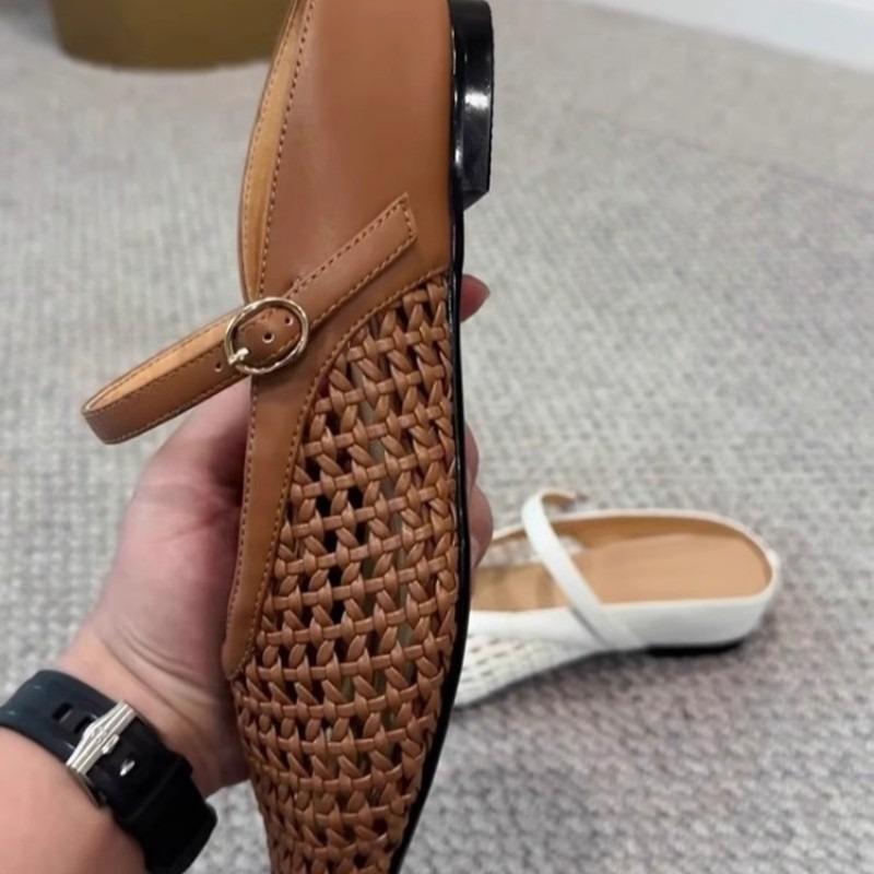 Fashion Shoes Female 2025 New Closed Toe Women's Slippers Fashion Outdoor Daily Summer Shallow Hollow Out Best Seller Flat Slippers