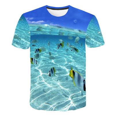 Letni Graficzny T-shirt Męski Modny Casualowy Wzór w Naturalnym Stylu Nowy T-shirt Sportowy z Krótkim Rękawem z Nadrukiem 3D
