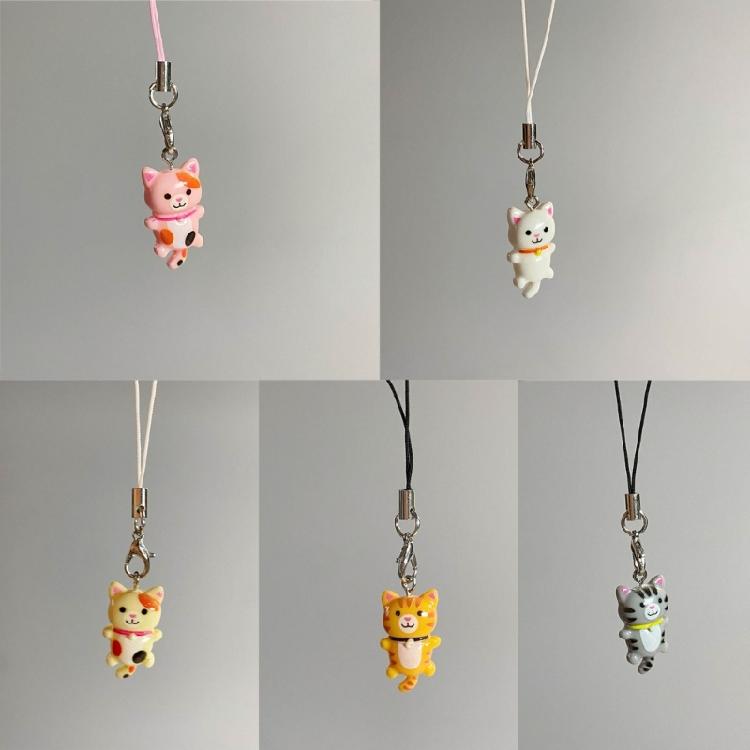 Y2k Phone Charm Cute Cat Pendant Keychain Phone Chain Strap Lanyard Jewelry Gift