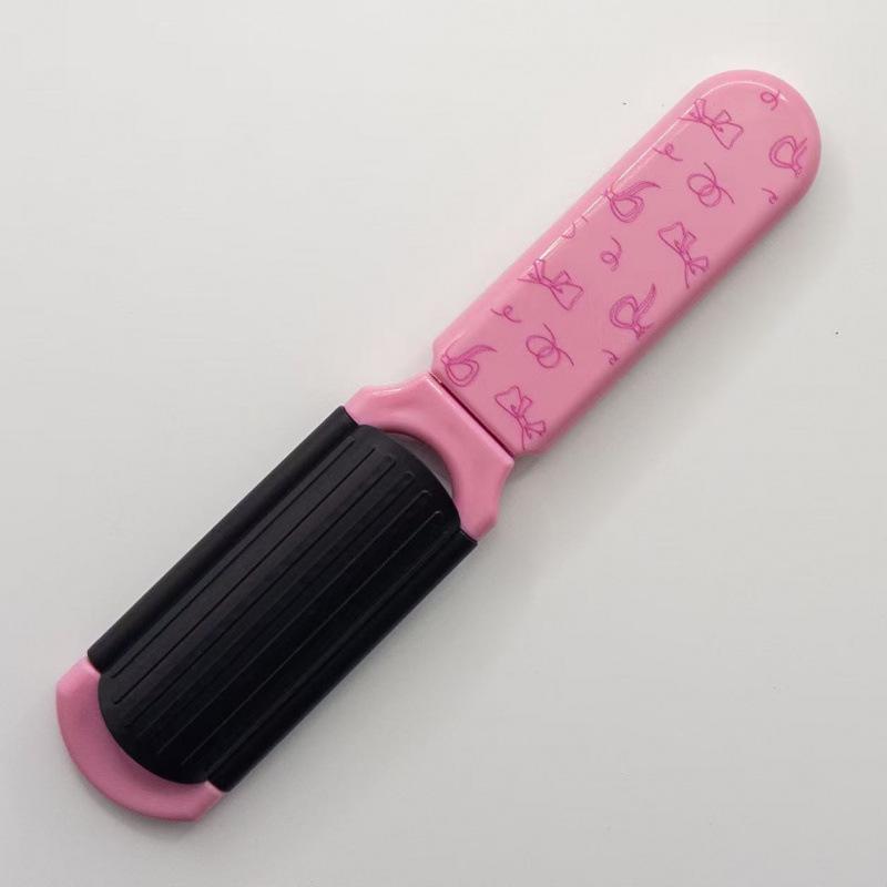 Portable Cute Printed Folding Mirror  Massage Hair Comb