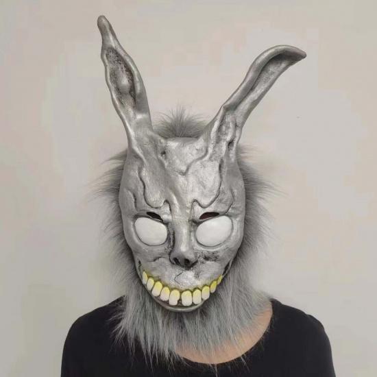Maska Zaječího ducha Iluze Smrti Zlý Stříbrný Králík Zvířecí Pokrývka Hlavy Kostým pro Cosplay Barovou Párty Výkonné Rekvizity