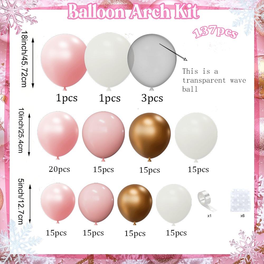 137pcs Vintage Pink Rose White Sand Latex Balloons Garland Arch Kit for Birthday Wedding Anniversary Party Home Decor Supplies