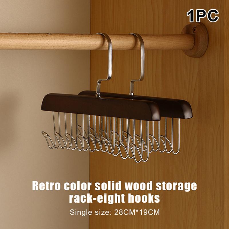 

1/2 шт. Универсальная деревянная стойка-органайзер для шляп с крючками Место для хранения кепок, ремней, галстуков Экономия места Домашний Розничный дисплей Хранение одежды A2