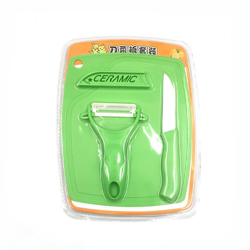 

Набор керамических ножей для фруктов, имитация, трехпредметный, разделочная доска, нож для дыни и фруктов, набор из 3 предметов, нож для детского прикорма, нож для чистки овощей