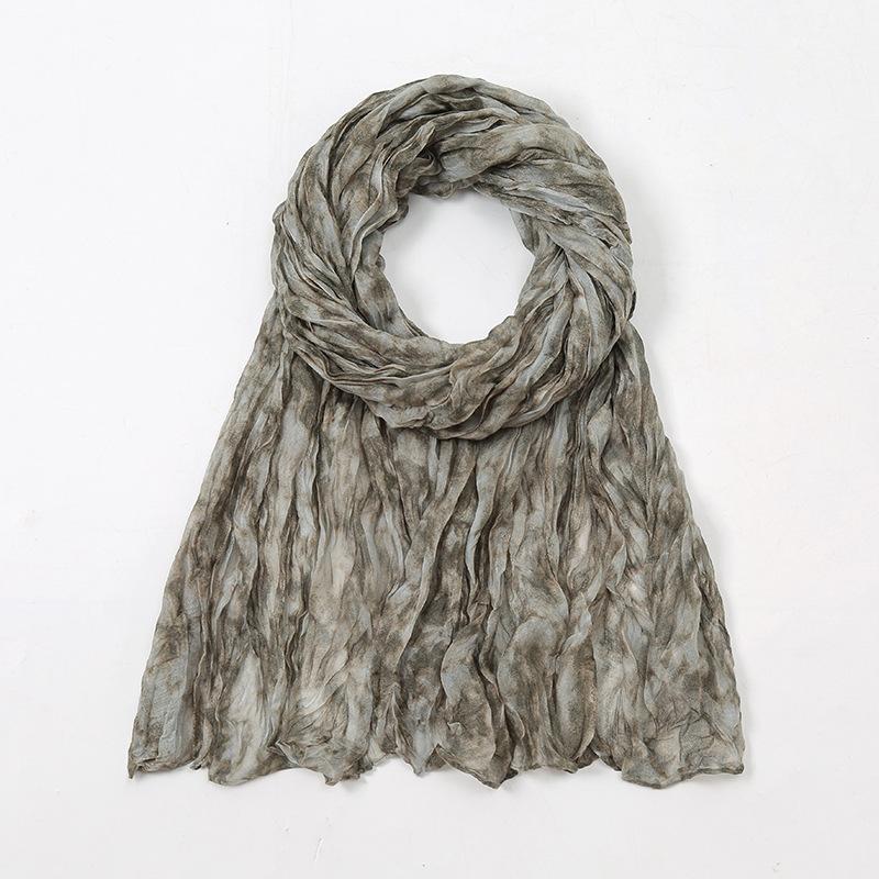 Spain Lovely Polka Floral Crinkle Viscose Shawl Scarf Lady Soft Thin Beach Wrap Pashmina Stole Bufandas Muslim Hijab 175*85Cm