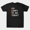 Men Black Print T-shirt So Happy I'M 50 Today No-Cut Transfer Paper Print Cotton Tshirt