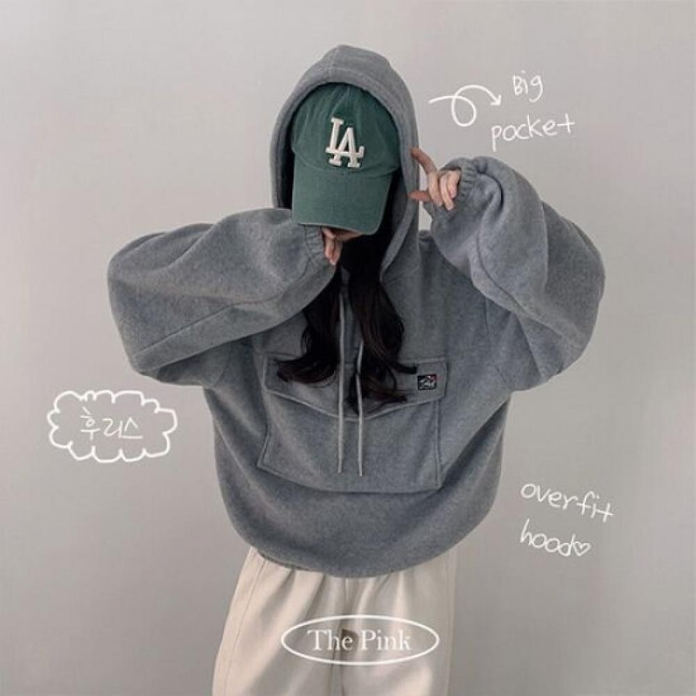 The Pink Oversized Kangaroo Pocket Fleece Hoodie