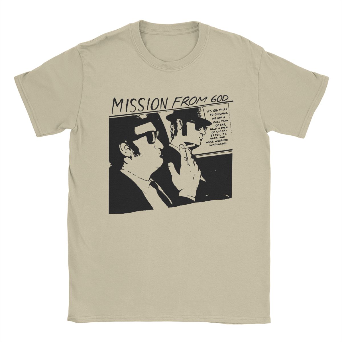 

The Blues Brothers T Shirts for Men Pure Cotton Crazy T-Shirts Round Collar Tee Shirt Short Sleeve Clothing Plus Size L