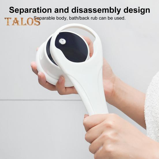 Elektrický koupelový kartáč s 5 kartáčovými hlavicemi Vodotěsný Dobíjecí Design s dlouhou rukojetí 3-rychlostní rotace Sprchový masážní kartáč