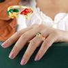 Unique Mushroom Frog-Ring for Women Cute Animal Shape Open Finger Ring Jewelry for Women Girl Stackable Ring Ornament
