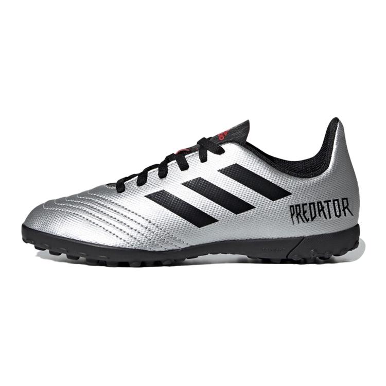 

Adidas Predator19.4 Slip Resistant Abrasion Resistant Low top Kids Soccer Shoes Silver Black G25825 28
