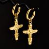 Golden Exquisite Sword Cross Star Hoops Earring Fashion Natural Shell Stainless Steel Earrings For Women Men Accessories Jewelry