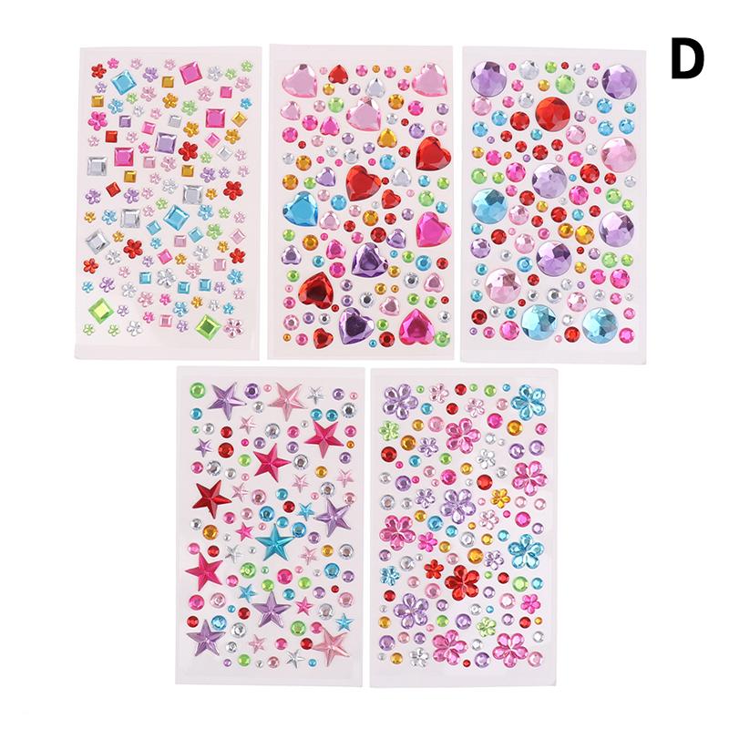 3D Gem Acrylic Crystal Stickers Diy Phone Album Decoration Self Adhesive Jewel Crafts Sparkly Rhinestone Stickers Girls Gifts