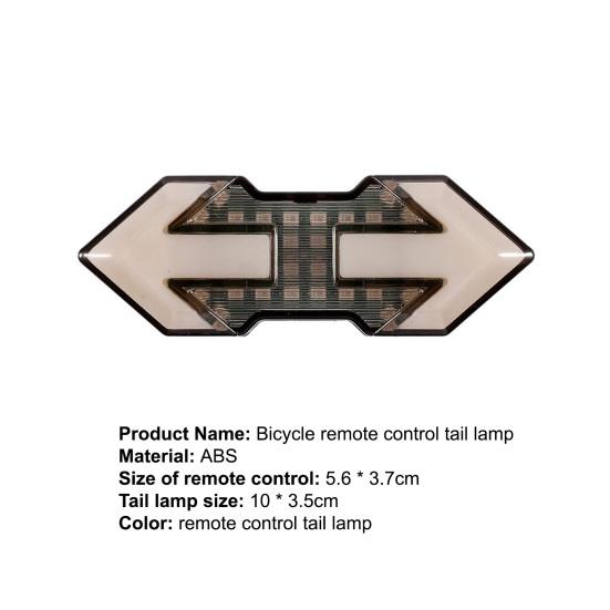 Cykellampa Bakljus Fjärrkontroll Vattentät Robust Mountainbike Bakljus Blinkers Varningslampa Uppladdningsbar Lampa för Nattcykling