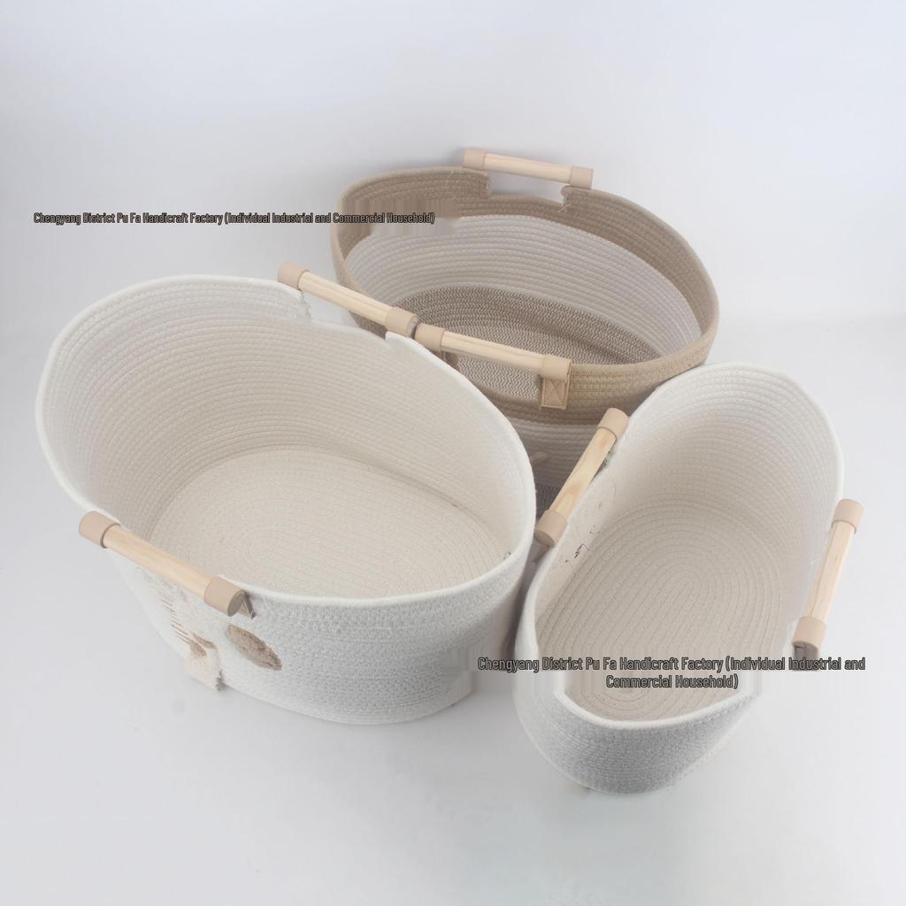 Cartoon Cotton Woven Storage Basket for Toys, Snacks, or Laundry