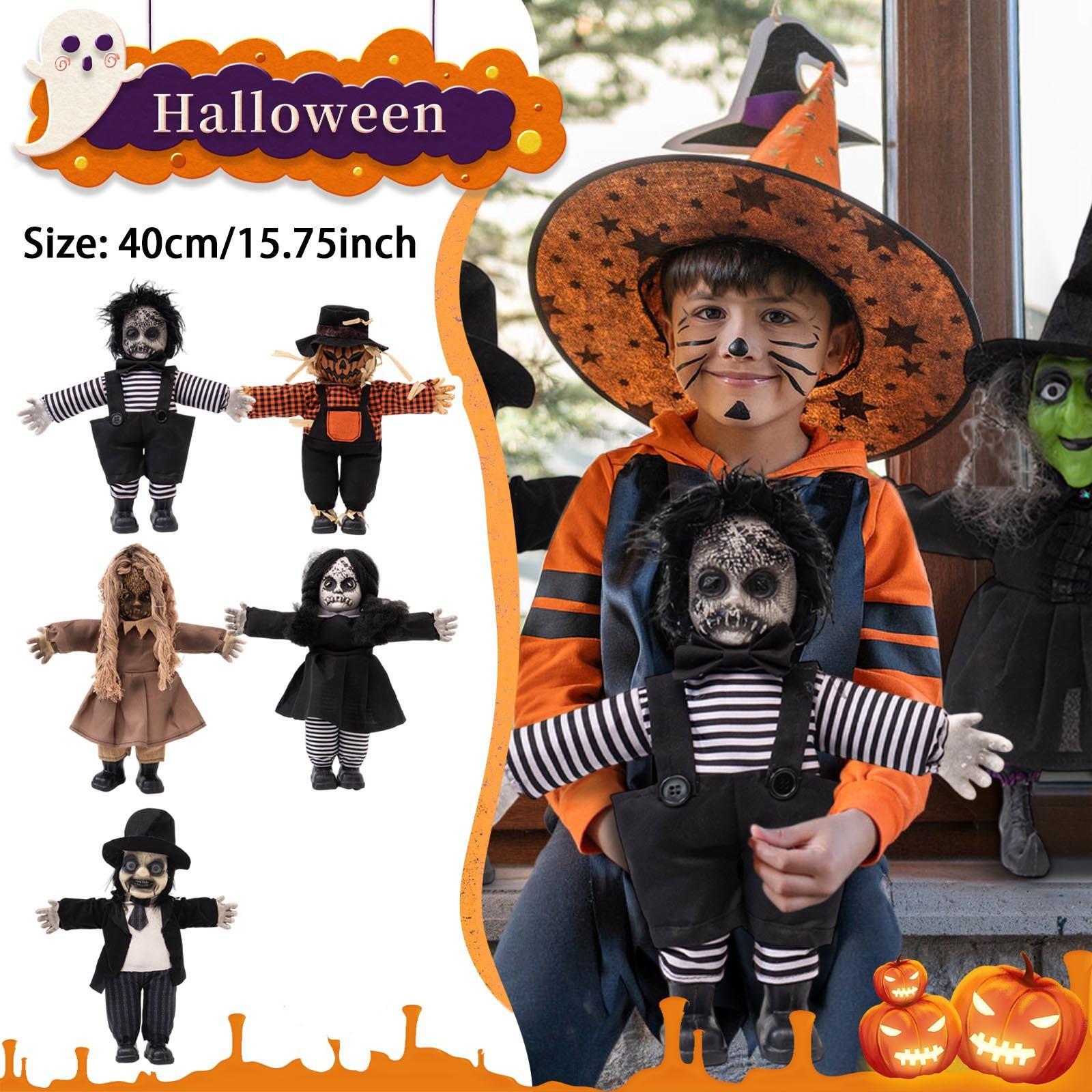 Halloween Horror Doll Ornament Pumpkins Witch Vampires Rupture Doll Atmosphere Decoration Props cm