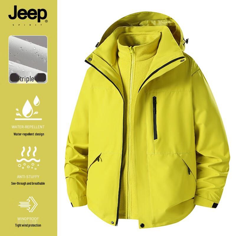 JEEP SPIRIT Unisex 3-in-1 Windproof Waterproof Outdoor Jacket