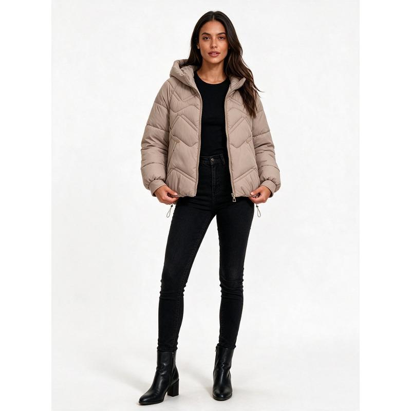 Women S Plus Size Hooded Thick Warm Fitted Puffer Coat