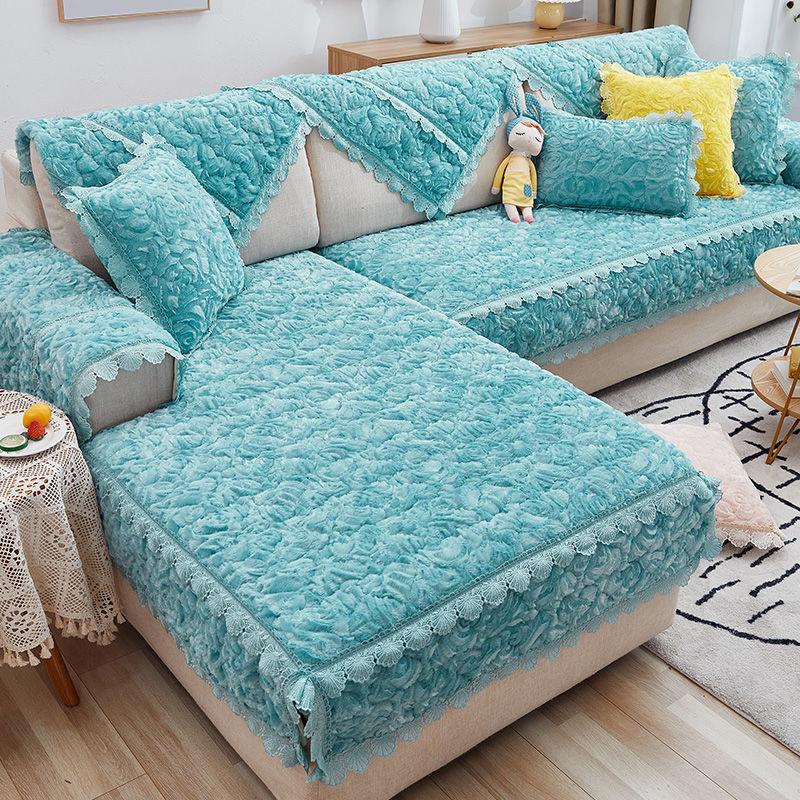 Plush Sofa Cushion Winter Antislip Cushion High-End Simple Plush Thickened Sofa Cover Four Seasons Universal Cover Cloth