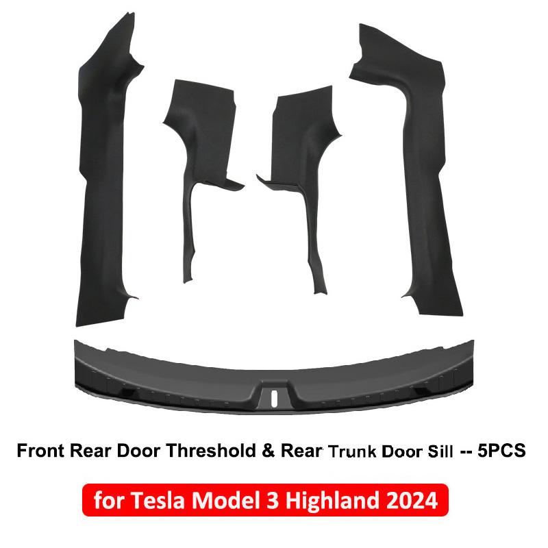 Door Sill Protector for 2024 Tesla Model 3 Highland Front Rear Door Entry Guard Scuff Plate Carpet Welcome Pedal Threshold Strip