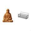 Sacred Heart of Jesus Statue Gift Collectible Metal Bathroom Wall Organizer Wire Storage Basket for