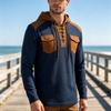 Men's Color Block Hoodie With, Long Sleeve Loose Fit Casual Sweatshirt for Spring and Fall