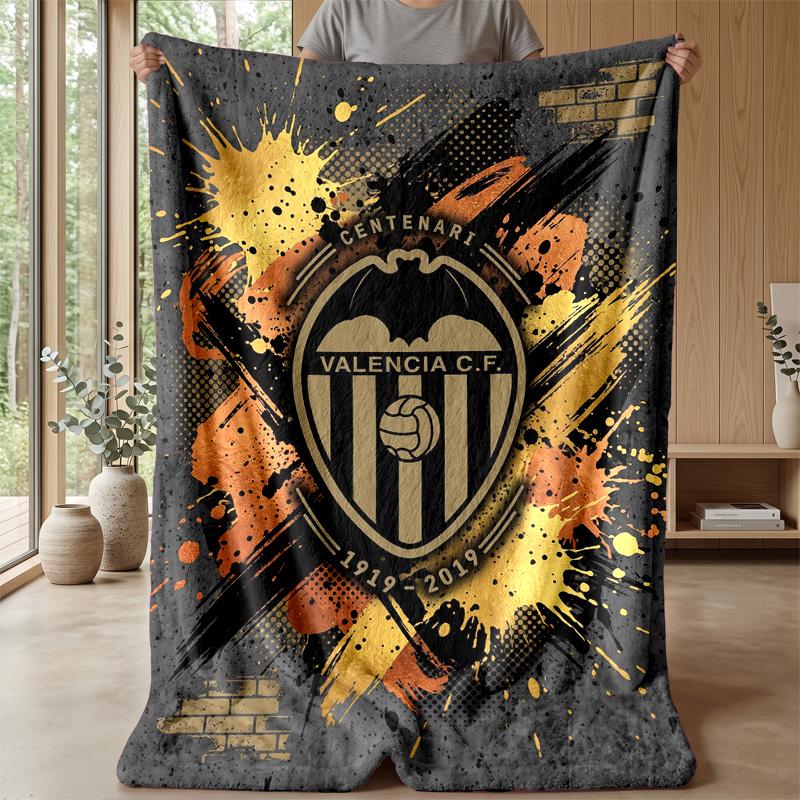 Valencia FC Soft Flannel Fleece Blanket Lightweight Cozy Warm Throw Blanket For Sofa Bed Home Decor