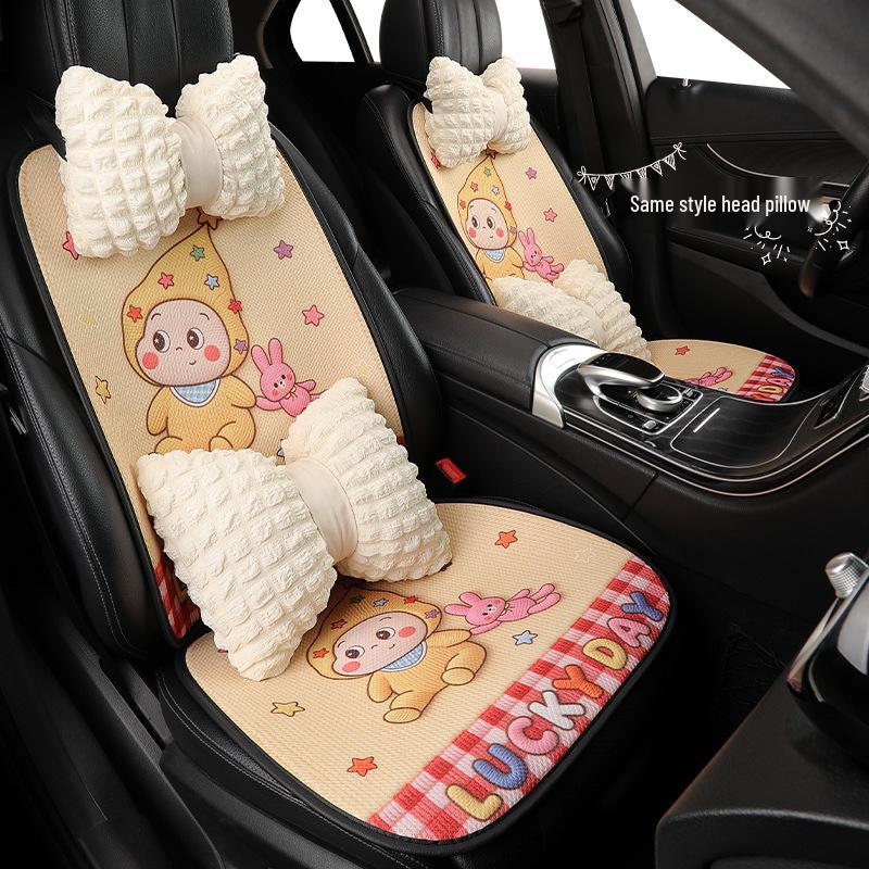 Cute Cartoon Car Seat Cushion for Mazda 3, Angkesaila, CX30, CX4 & Xingye - All Seasons