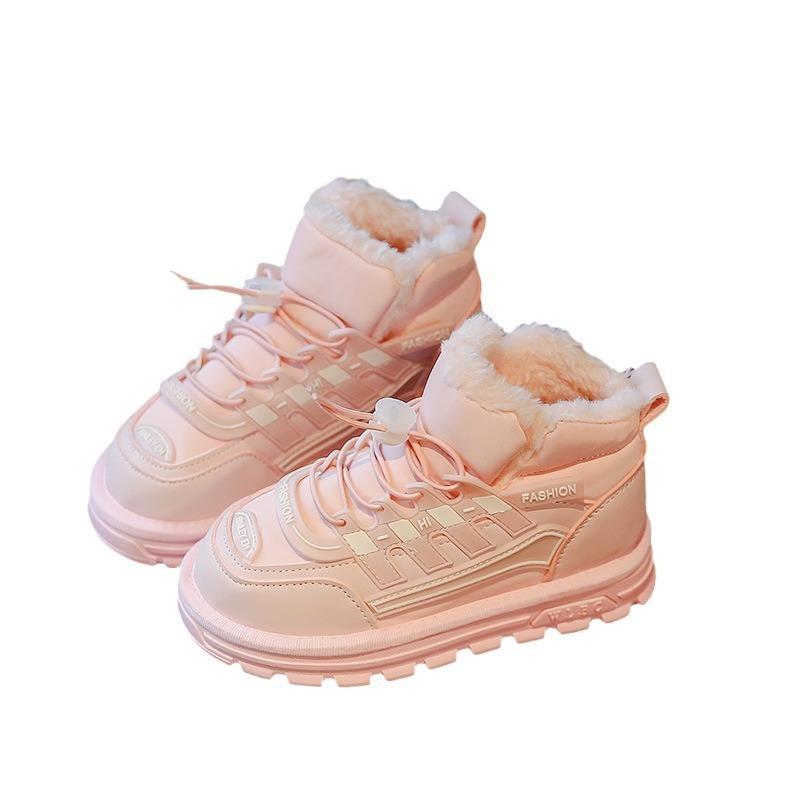 Version coréenne de jolies bottes de neige pour filles, nouvelles chaussures d'hiver en coton et velours pour enfants pour garder au chaud les chaussures pour enfants