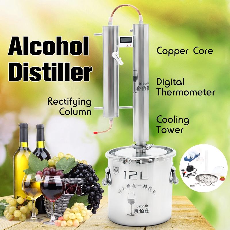 12/20/35L Stainless Efficient DIY Alcohol Ethanol Distiller Home Brew Still Moonshine Wine Making Tools Boiler