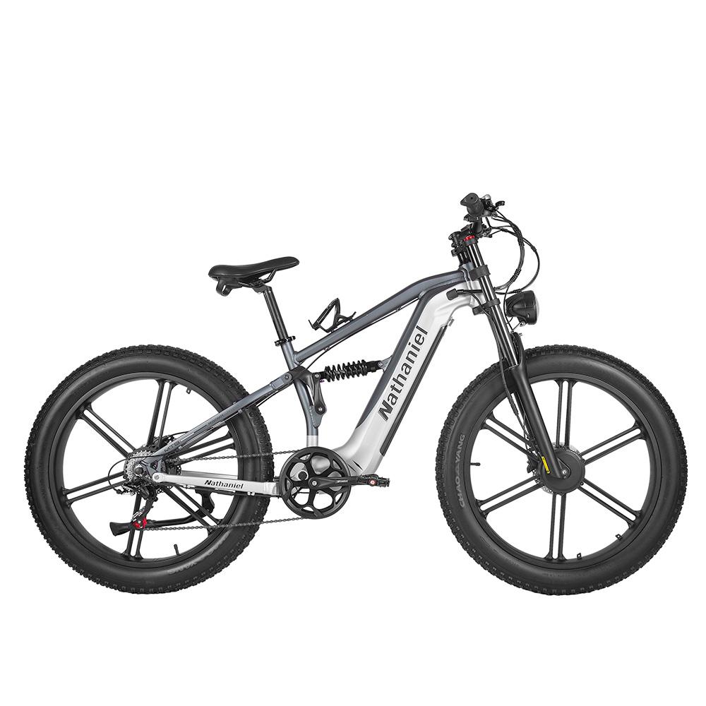 Electric Bicycle Nathaniel SYR09 26" Fat Tire 1000Wx2 Peak Motor Fully Suspended Adult Electric Bike 48V 20Ah Dual Hydraulic Brake 7 Speed