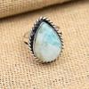 Niesamowity kamień szlachetny Larimar ręcznie wykonany pierścień ze srebra próby 925