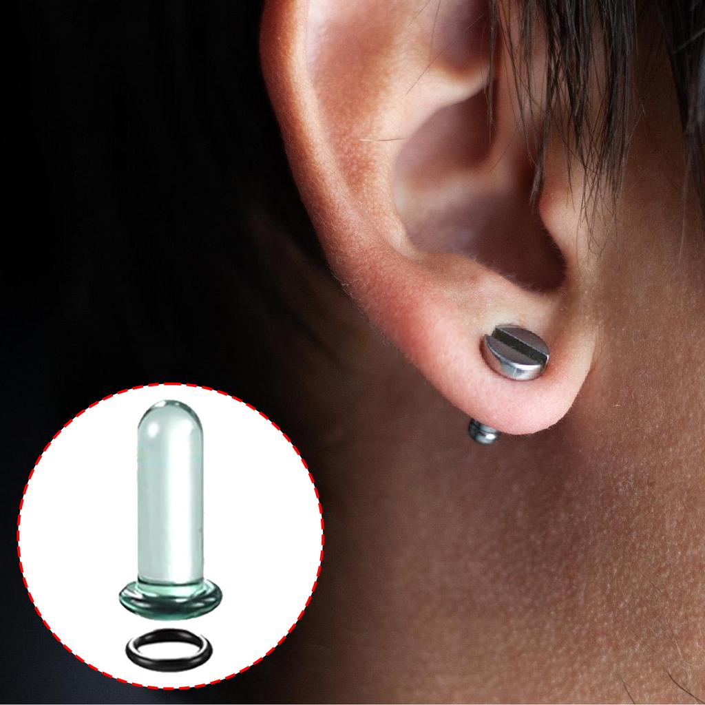 Glass Ear Stretching Set Ncludes 1.6 7mm/7.5 12mm Plugs with O Rings Single Flare Gauge Expander Piercing Jewelry