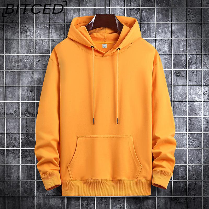 BITCED Autumn Thin Hooded Printed Sweatshirt Trendy Fashion Men's Casual Comfortable Pullover Top