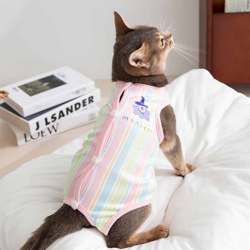 Thin cat clothes, medicated after surgery, weaning breathable physiological pants, anti-licking and harassing pet cat sterilization clothes