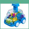 Plastic Inertia Gear Car Toy For Kids With Press Button And Visual Development