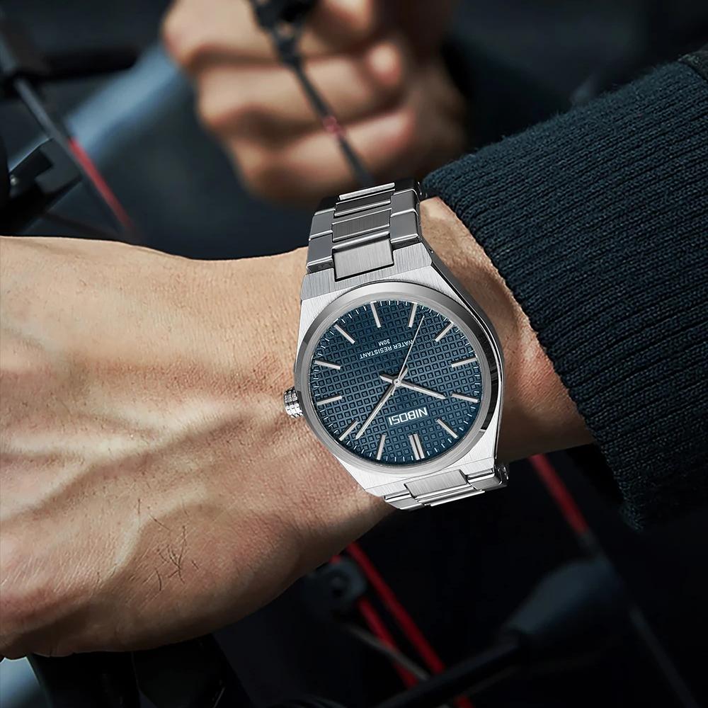 NIBOSI Men Watch Stainless Steel Luminous Luxury Watches For Men Waterproof Casual Sports Quartz Watch