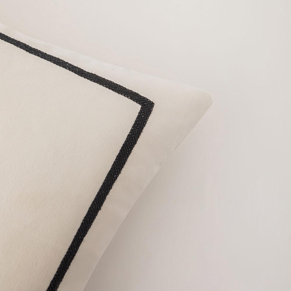 Ins Style Simple Pillowcase Black and White Velvet Cushion Polka Dot Pillowcase Bed and Breakfast Sofa Decoration Atmosphere Pillow
