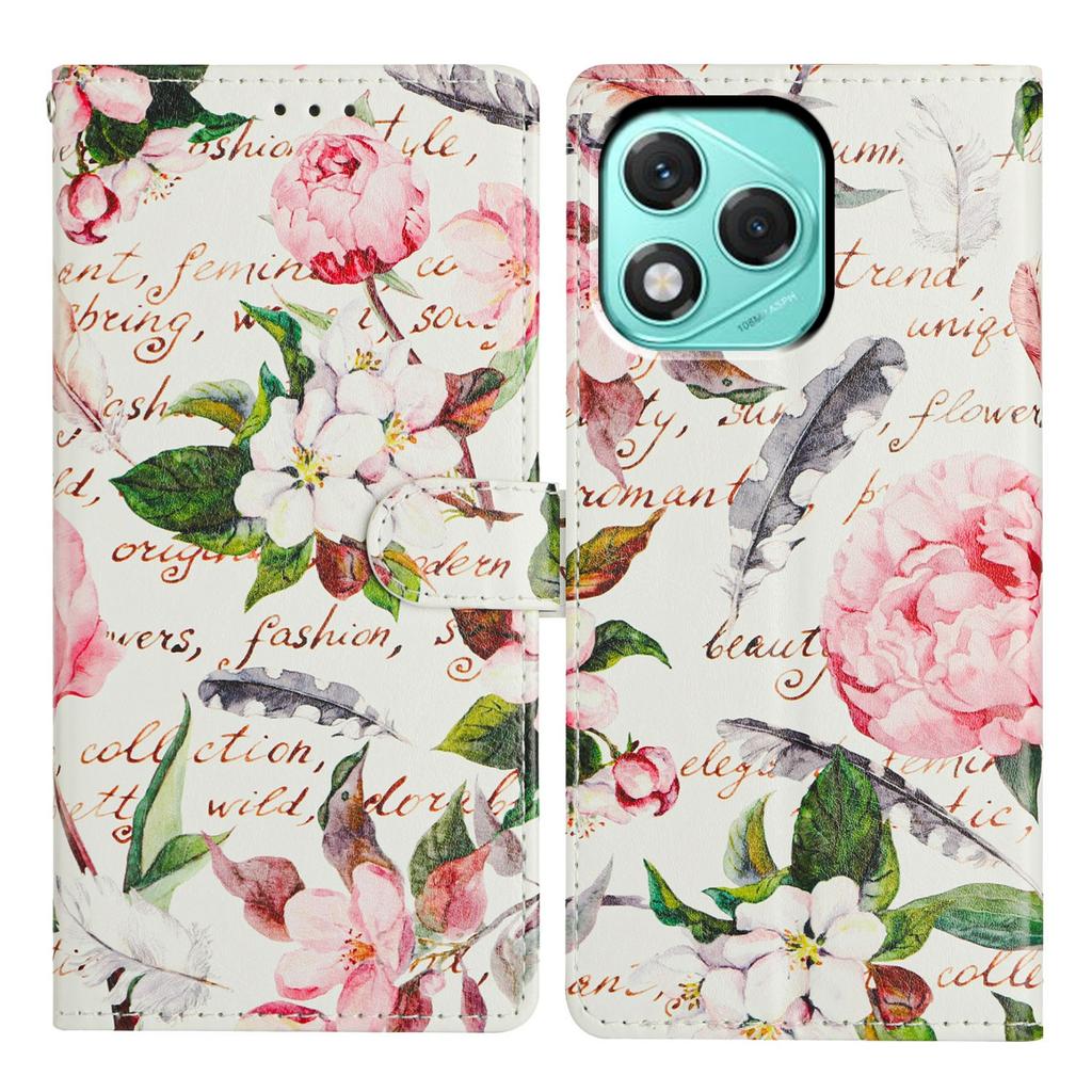 For Honor 400 Lite 5G Case Pattern Printing Wallet Stand Flip Leather Phone Cover with Strap